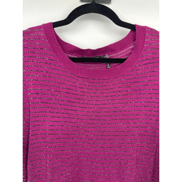 Daisy Fuentes Purple Knitted Long Sleeve Sweater Top Side Slit Womens Size XL - Picture 3 of 10